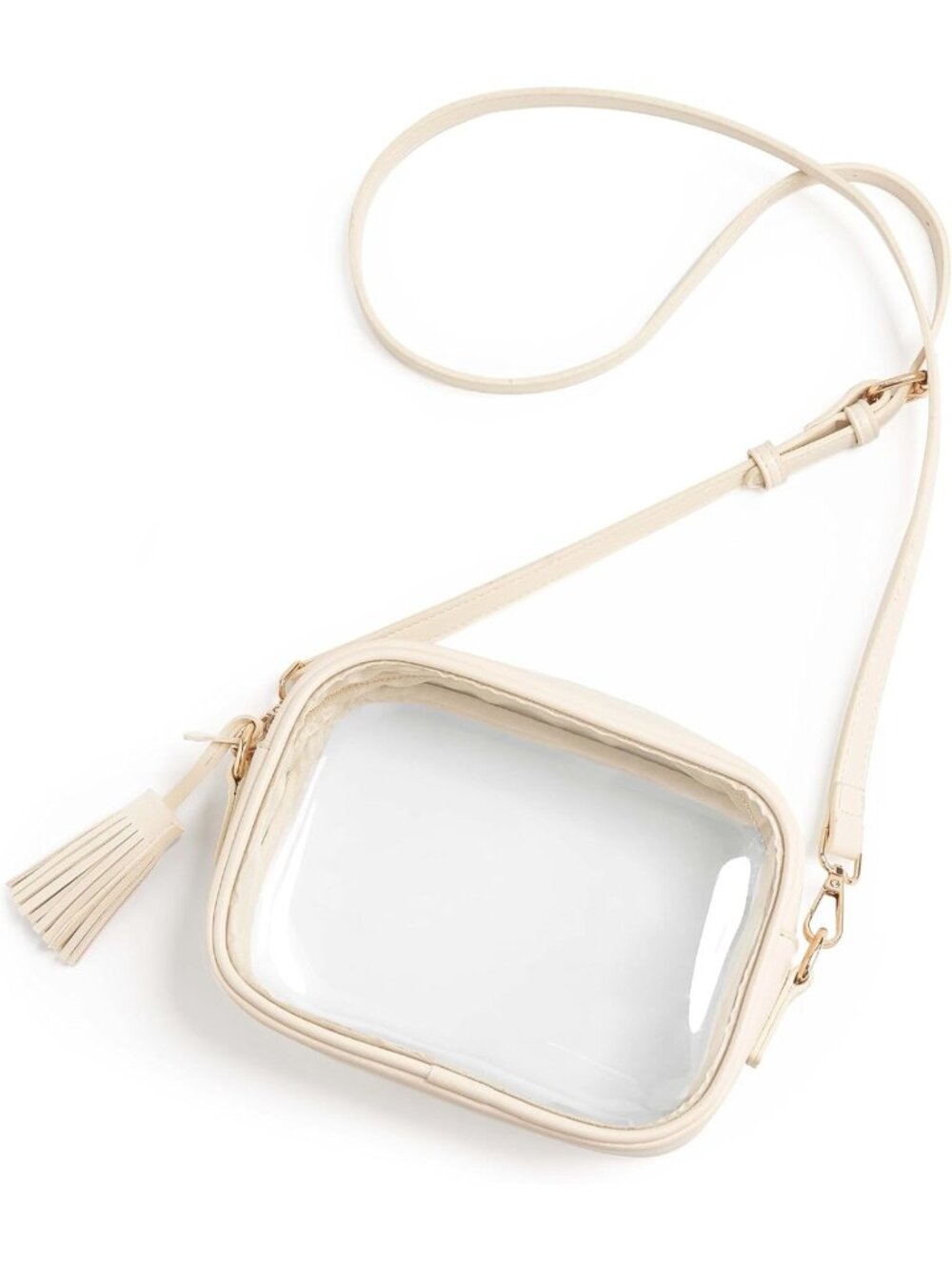 Stadium Approved Clear Crossbody Bag, PVC Transparent Purse with Adjustable